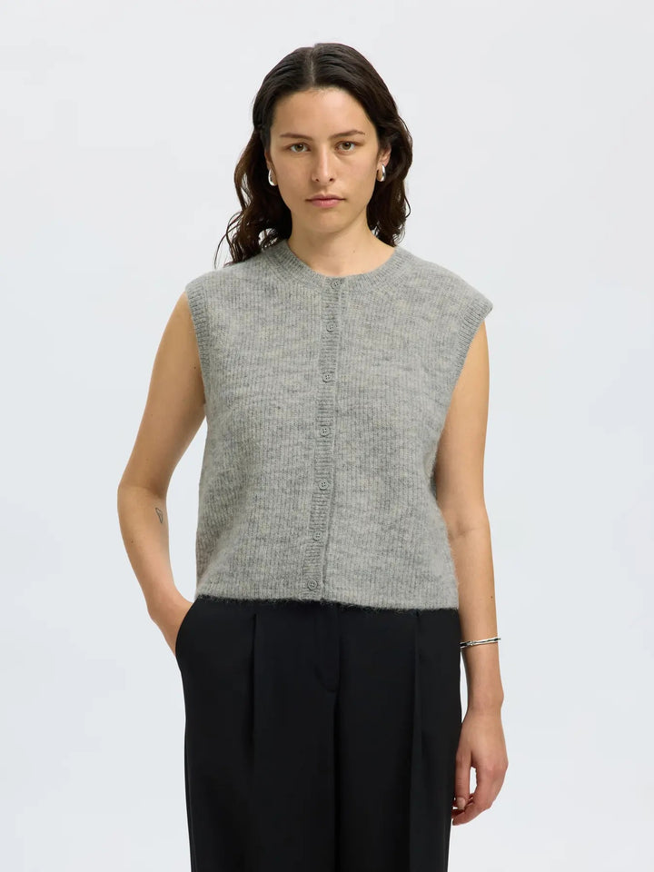 SLFLULU SL BUTTON O-NECK VEST EX