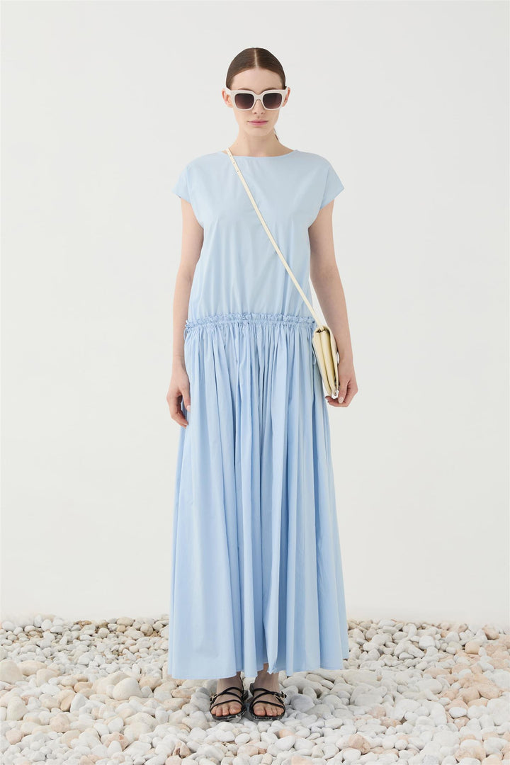Abito Drop waist Celeste