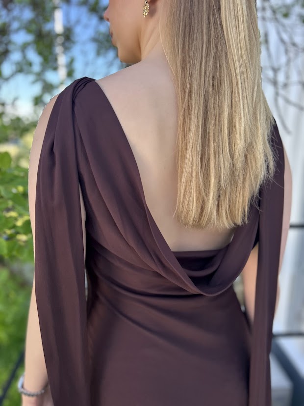 Vida Cowl Neck Scarf Maxi Dress