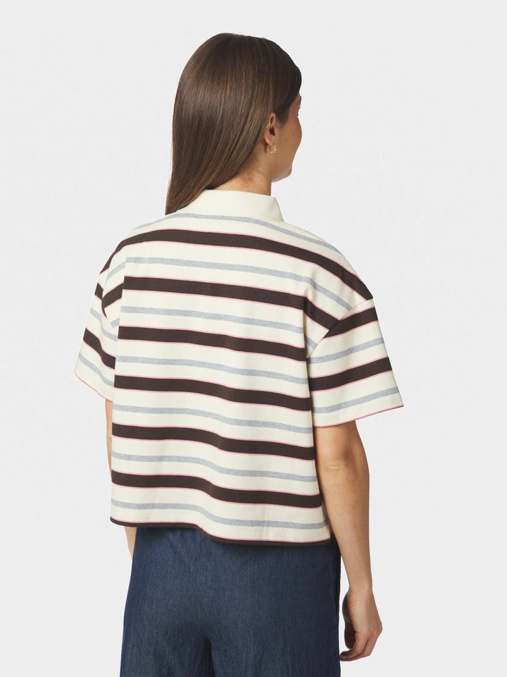 Vennera triple stripe polo tee grey