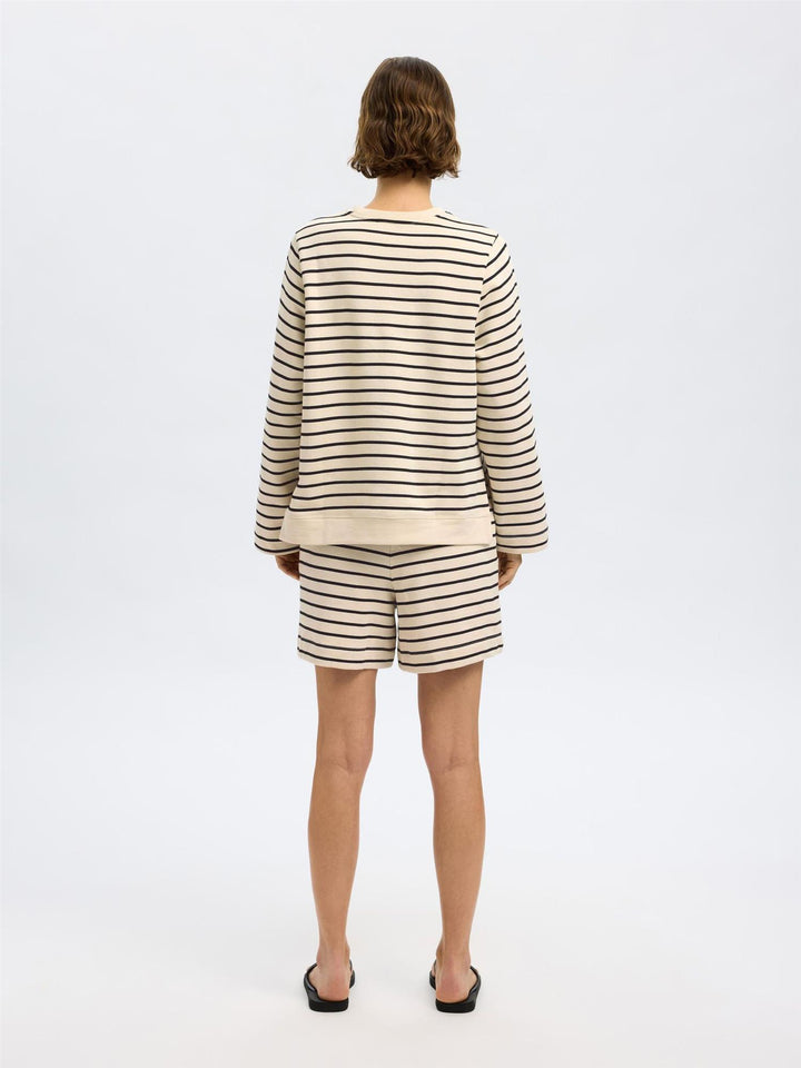 ELISE LS O-NECK WIDE STRIPED SWEAT