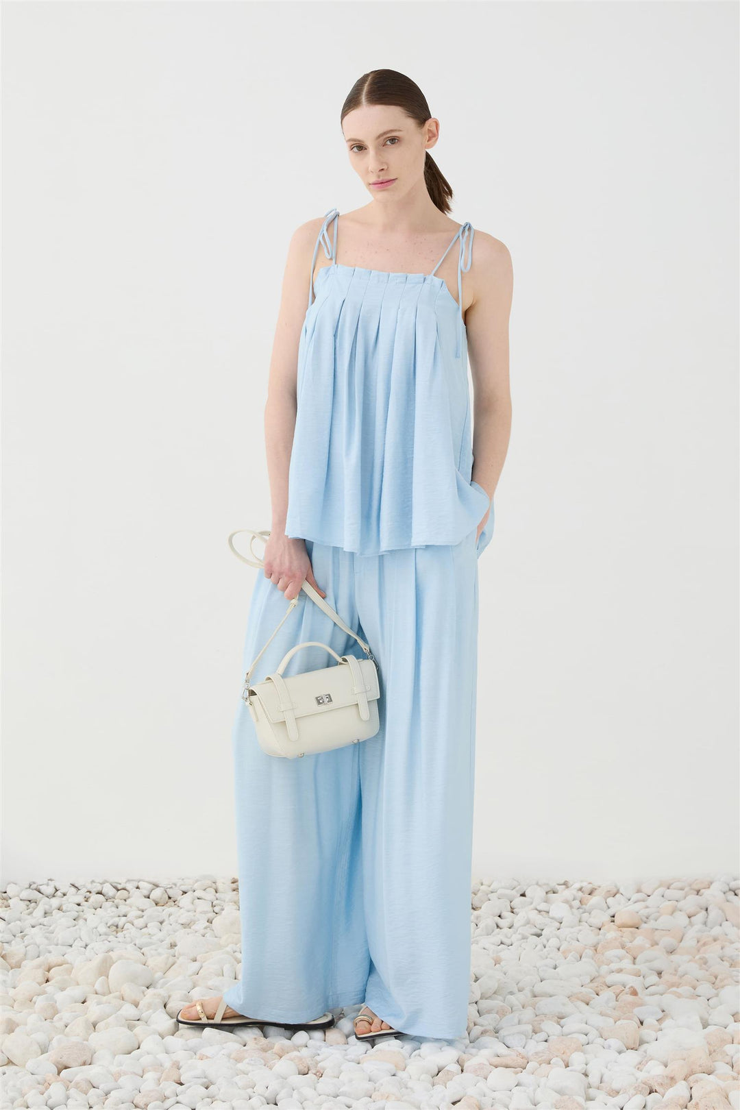 Pantaloni pleat wide