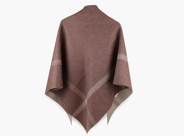 Nina double sided wool shawl mørk brun