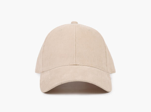 Signatur caps cordfløyel beige
