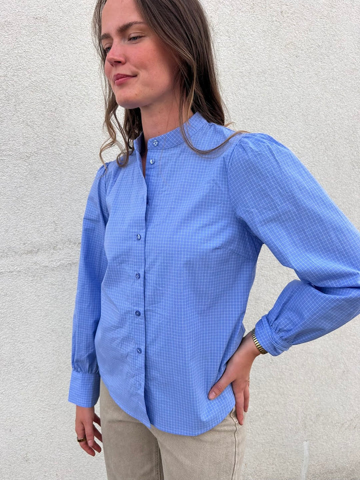 Elona check shirt pale blue