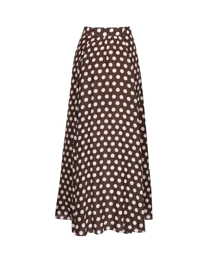 Striped organza maxi skirt dots