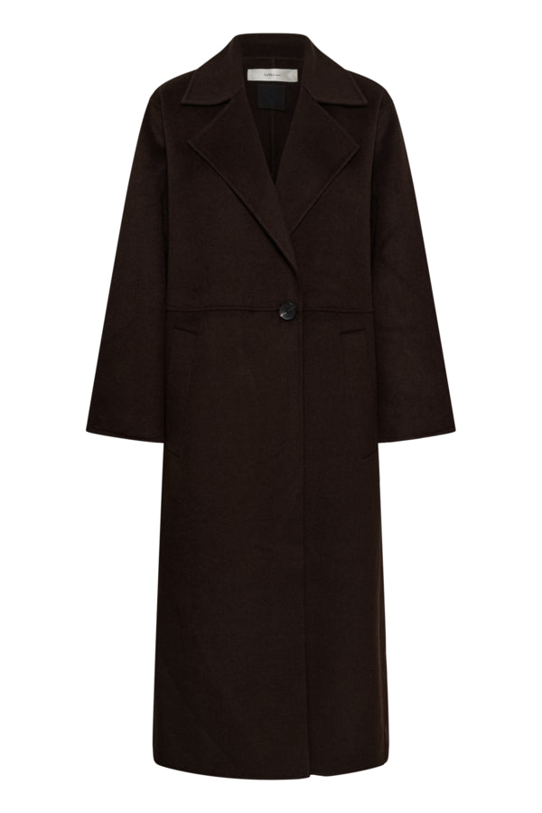 zilla long coat chocolate brown