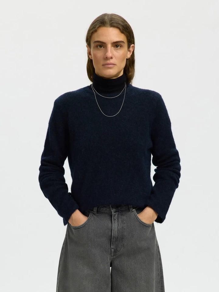 lulu new knit o-neck dark sapphire