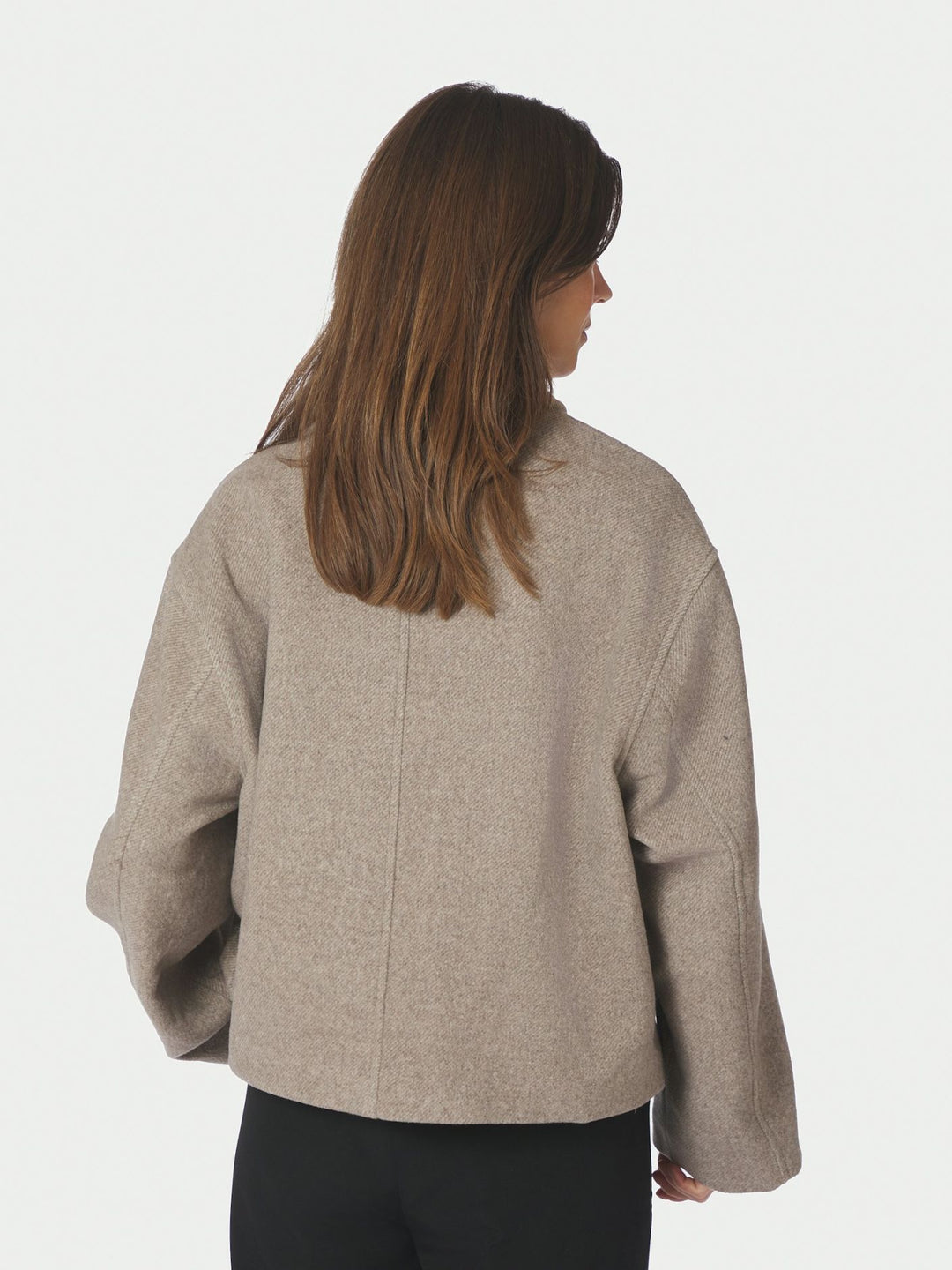 Hamra herringbone twill jacket beige
