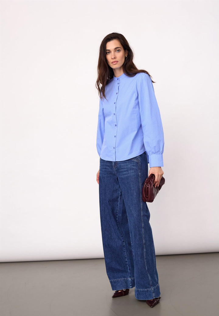 Elona check shirt pale blue