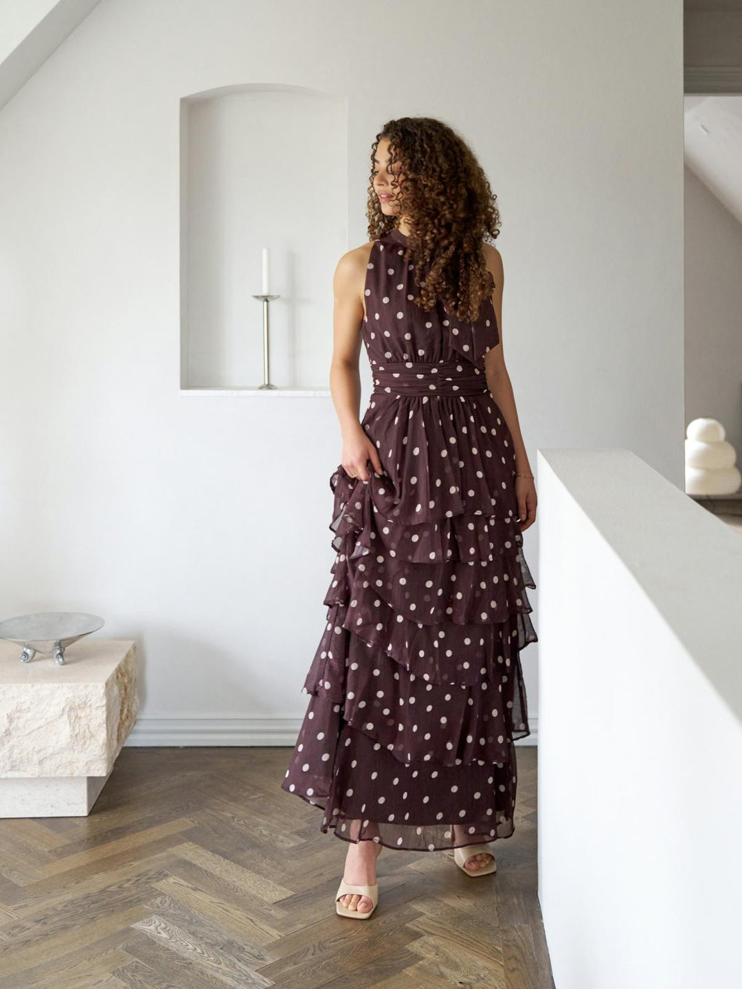 Marli Big Dot Dress Brown