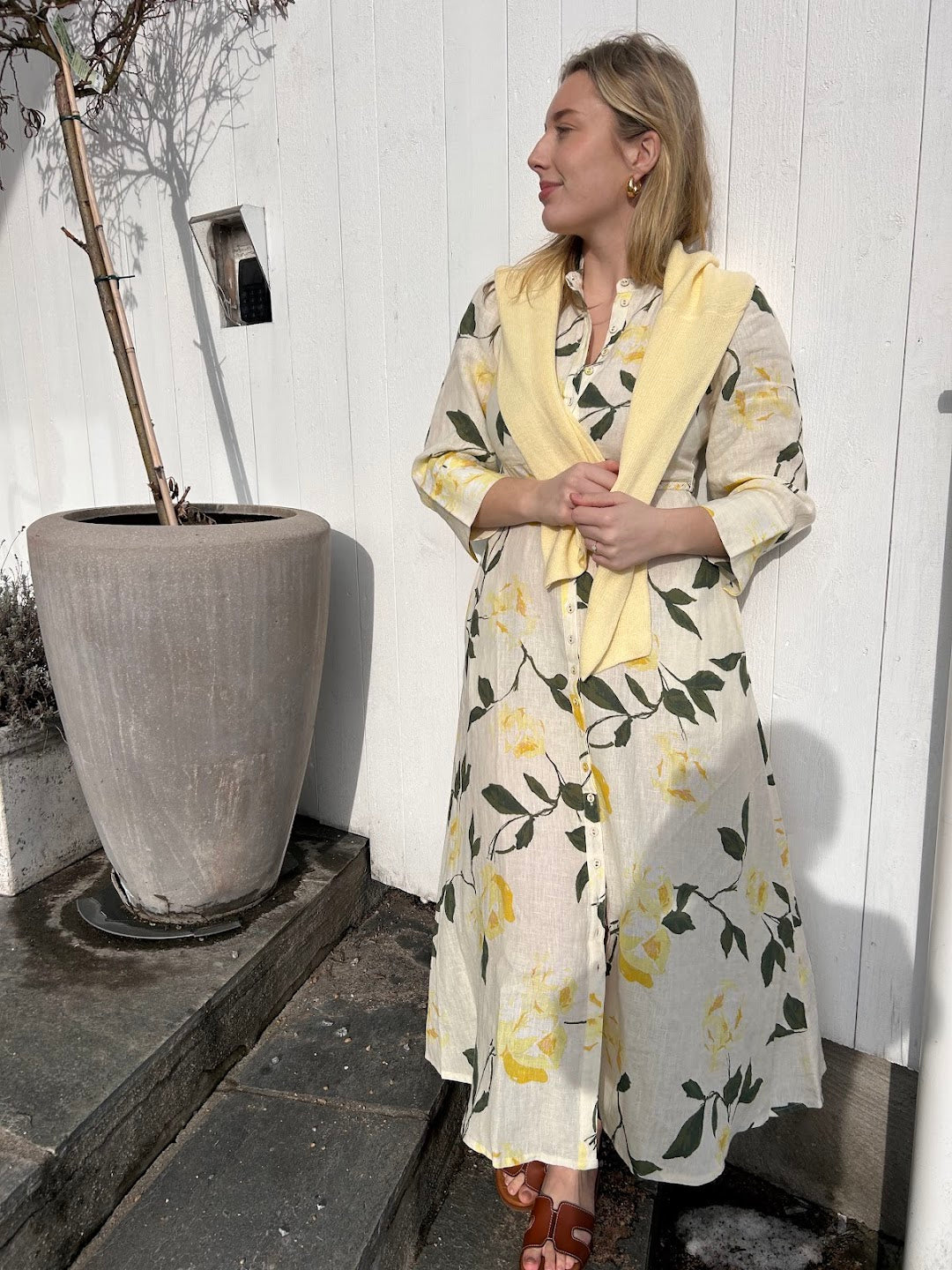 Linen Button-Down Dress