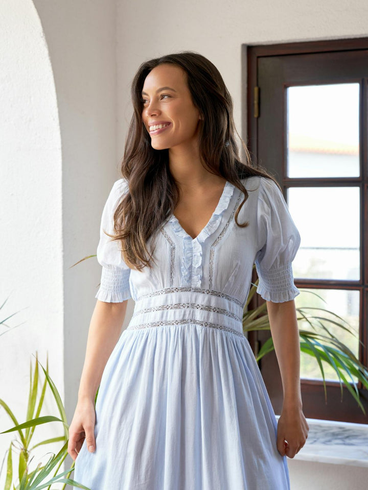 Alvins S voile dress light blue
