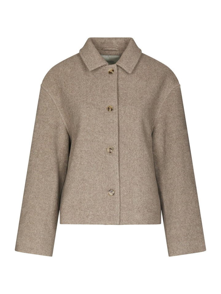 Hamra herringbone twill jacket beige