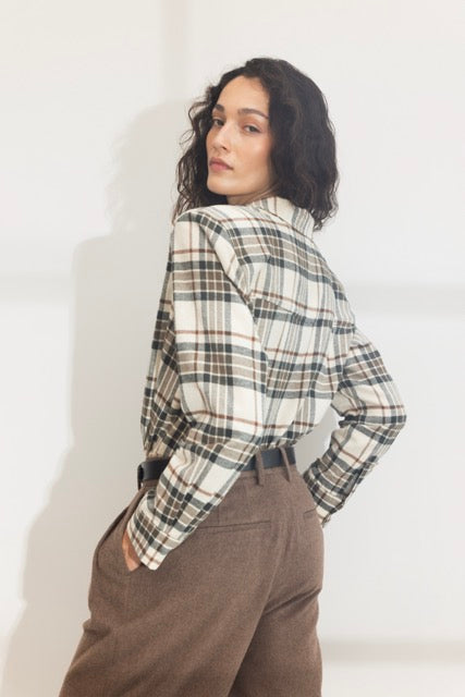 joan flannel shirt green