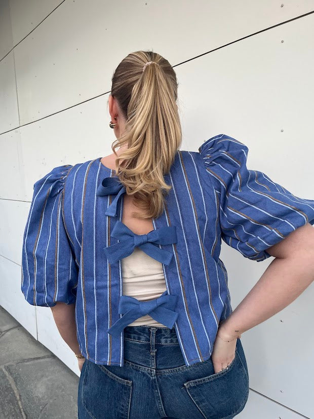 Brooke Stripe Bow Blouse