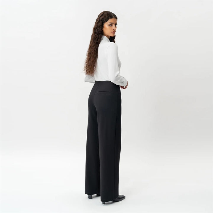 Tailored ponte relaxed trouser black