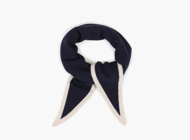 Lara duo wool cashmere triangle marine blå