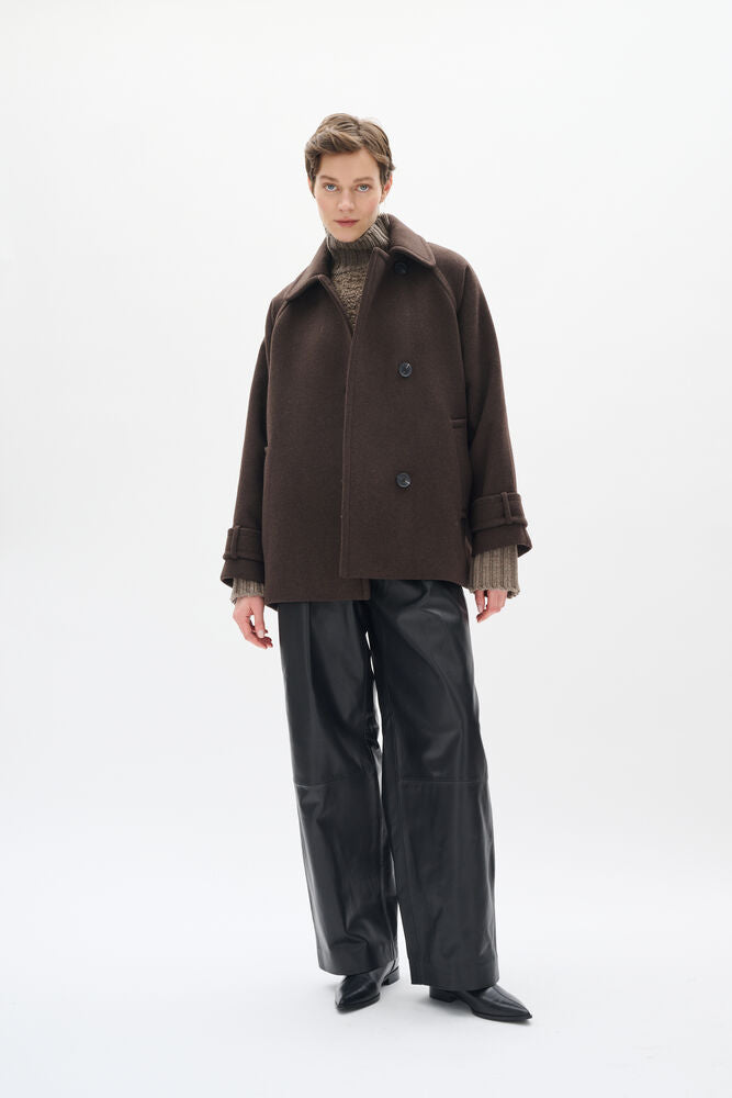 Thora minona coat chocolate brown