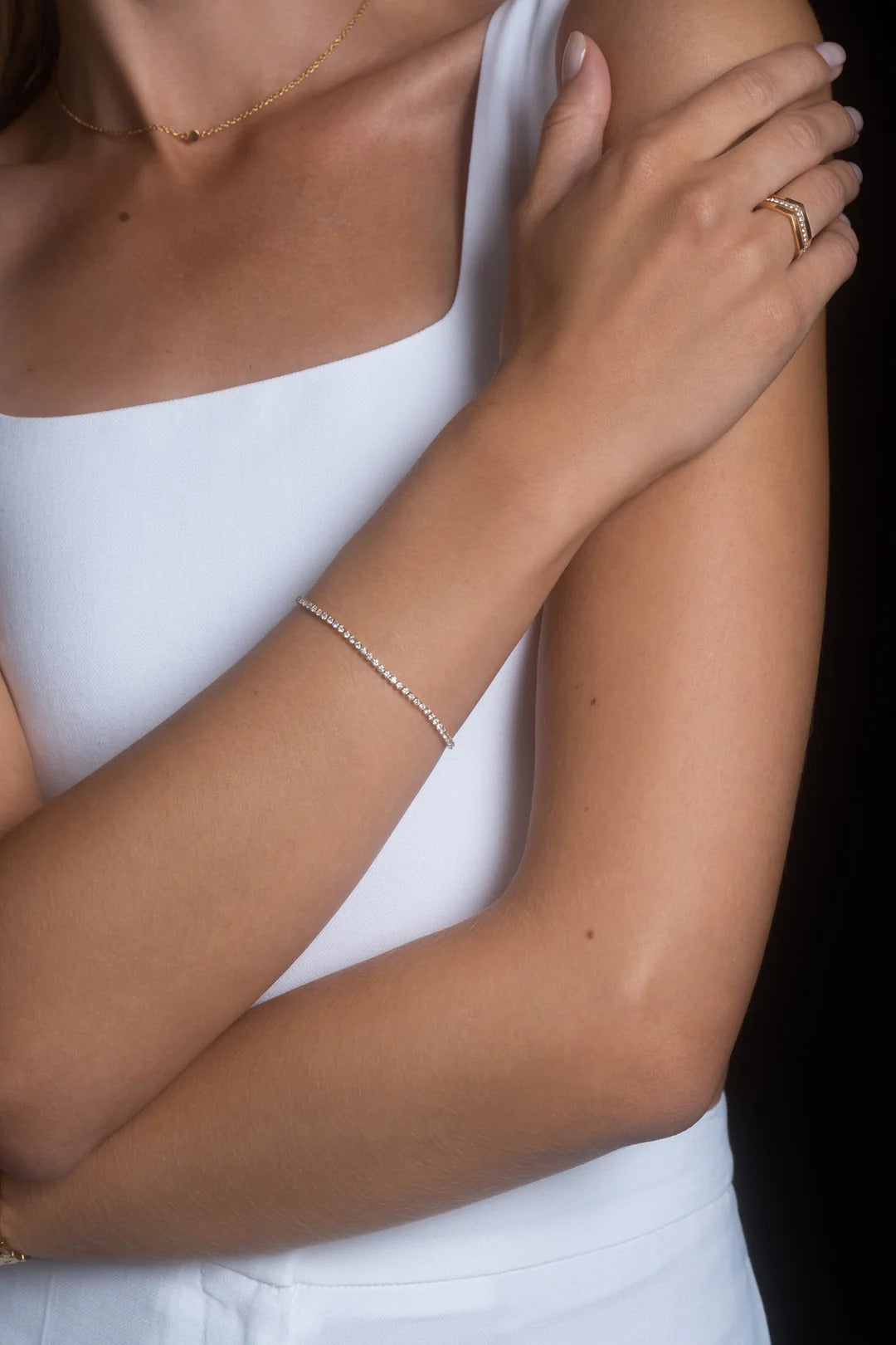Shiny Tennis Bracelet Gold Small