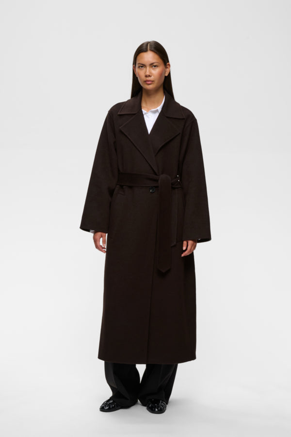 zilla long coat chocolate brown