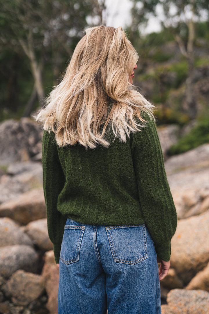 Mira amalie pullover chive melange