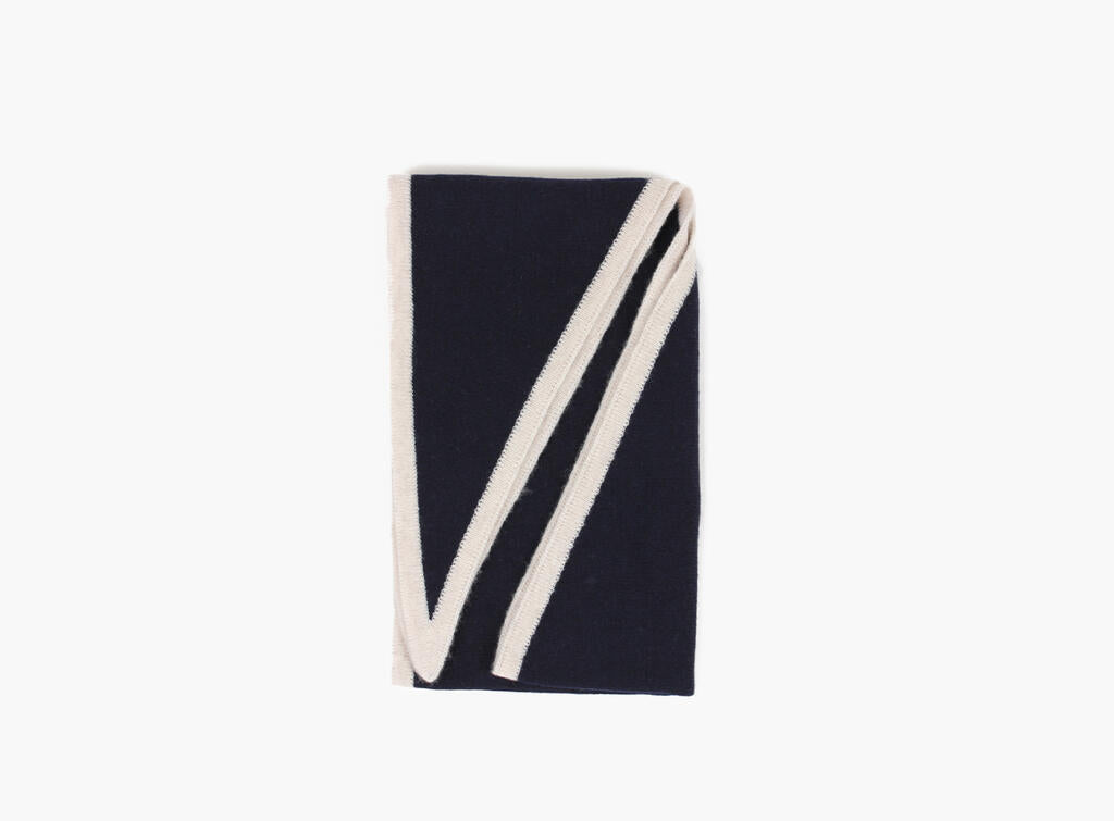 Lara duo wool cashmere triangle marine blå