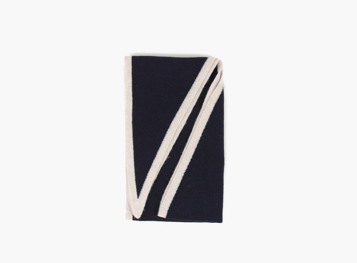 Lara duo wool cashmere triangle marine blå