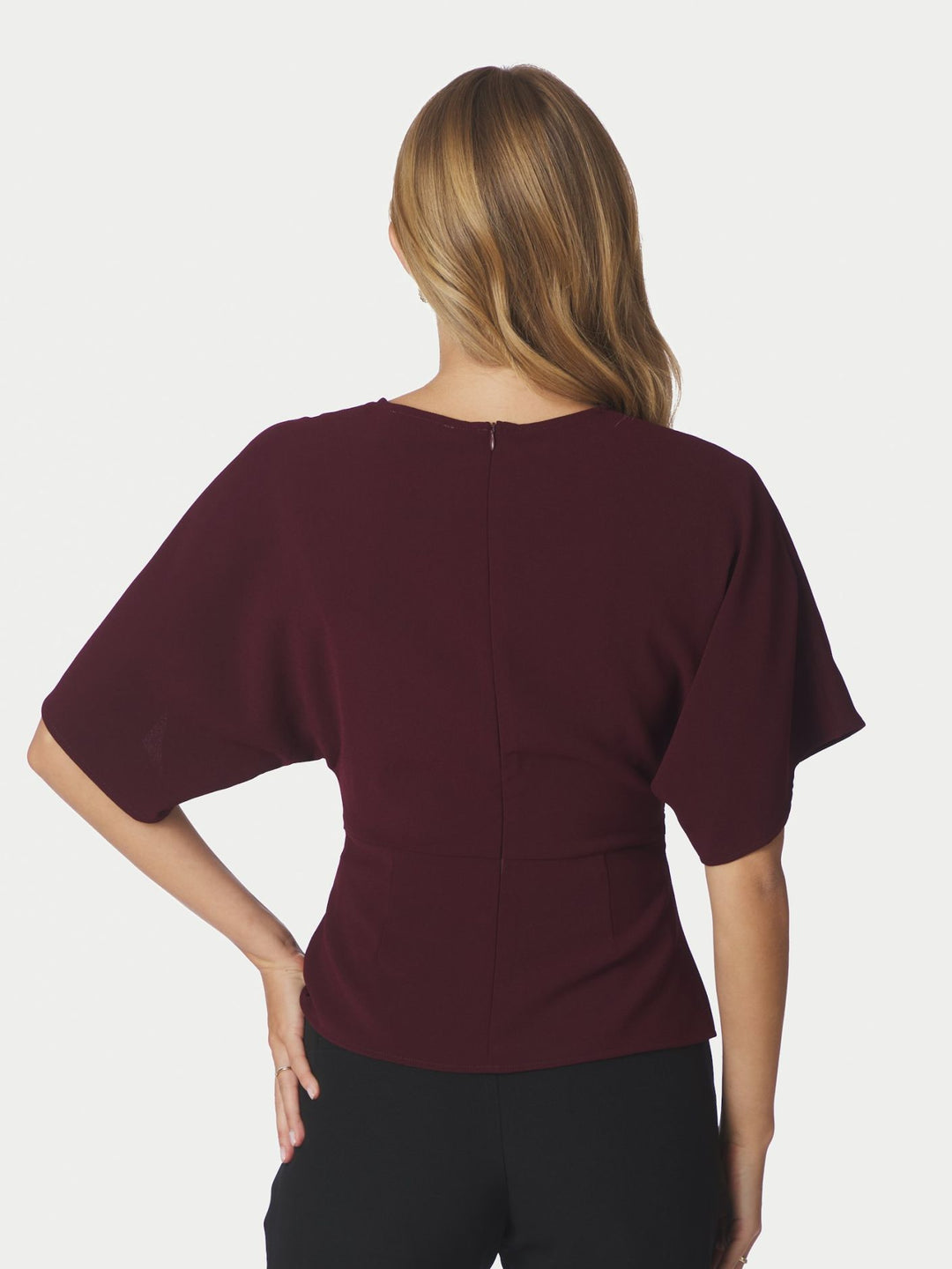 Miriel drape blouse plum