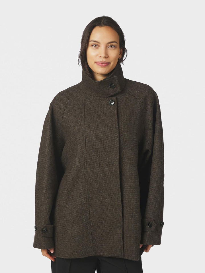 Mariel mini check jacket brown
