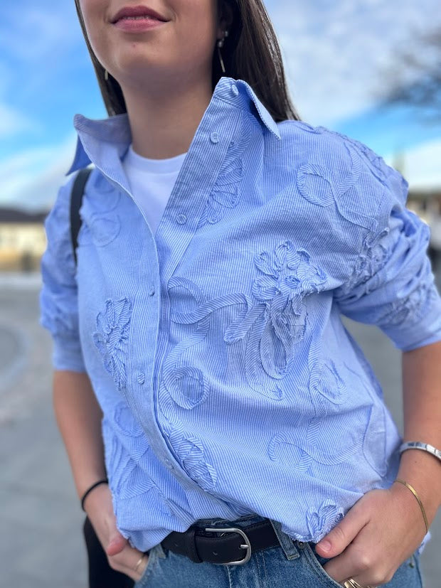 Xavier Stripe Flower Shirt