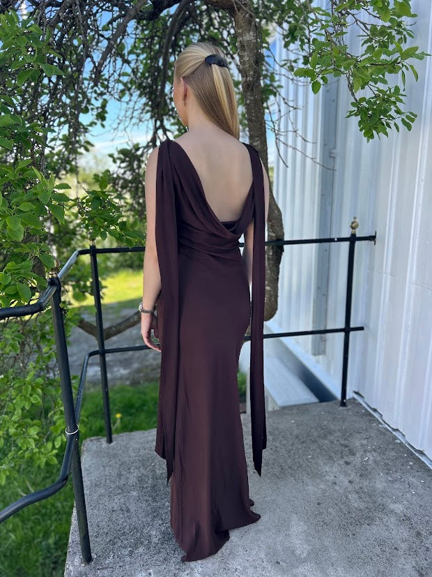 Vida Cowl Neck Scarf Maxi Dress
