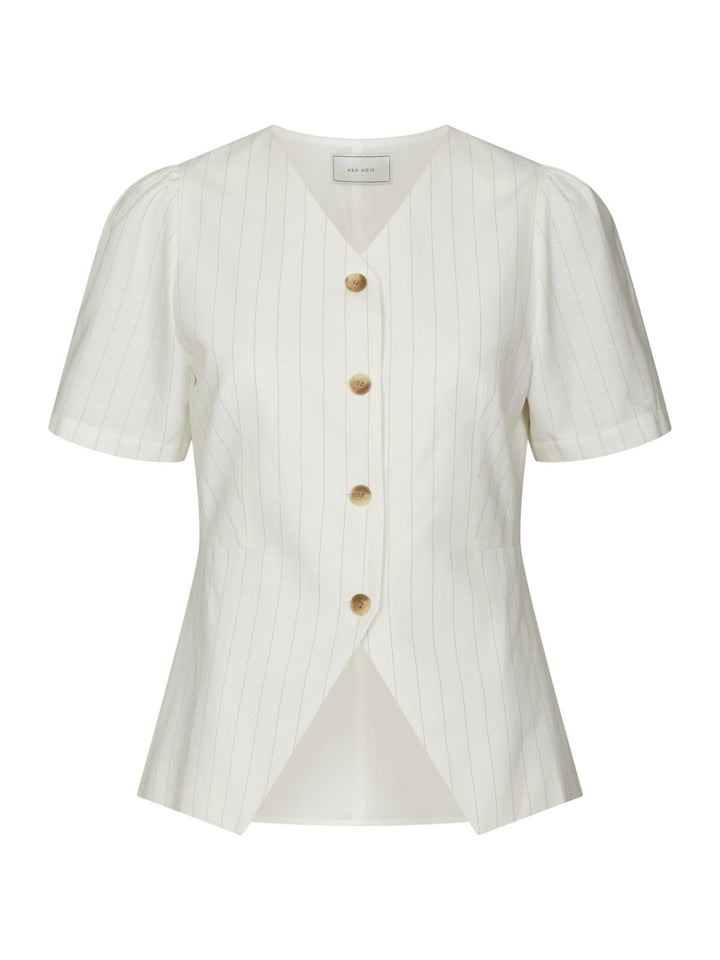 jules summer stripe blouse taupe stripe