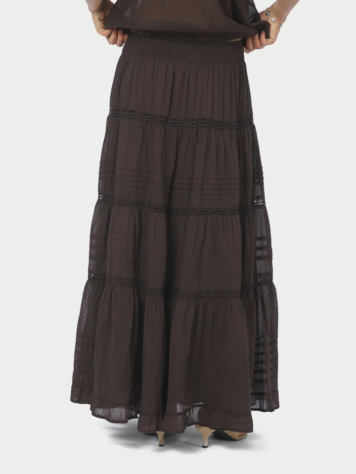 Felicia voile skirt dark brown