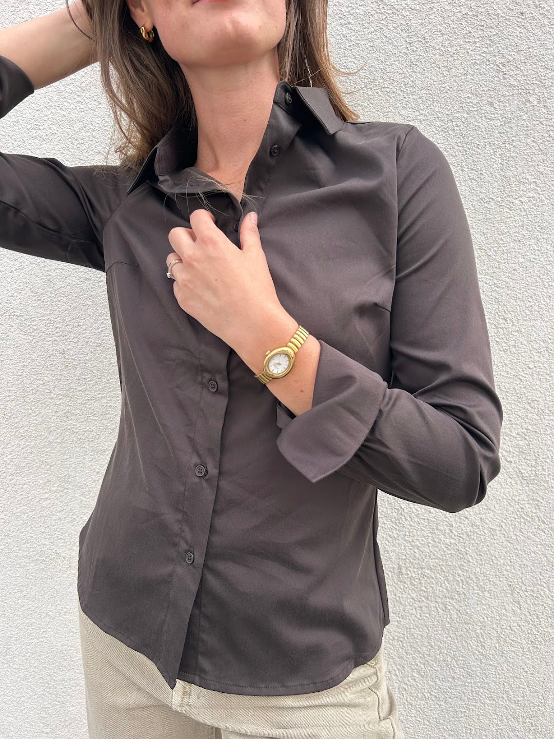 cally shirt chocolate brown