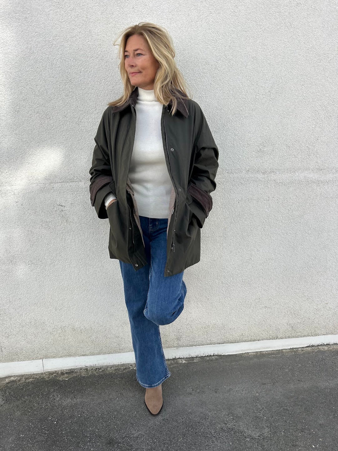 wilma waxed jacket grape leaf