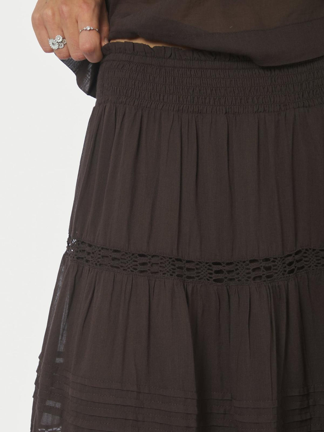 Felicia voile skirt dark brown