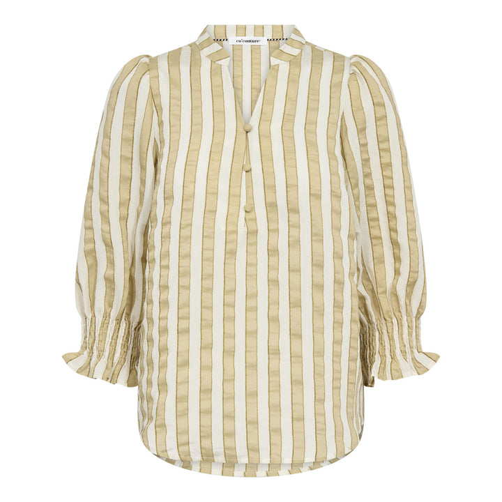 Saila stripe V-blouse olive