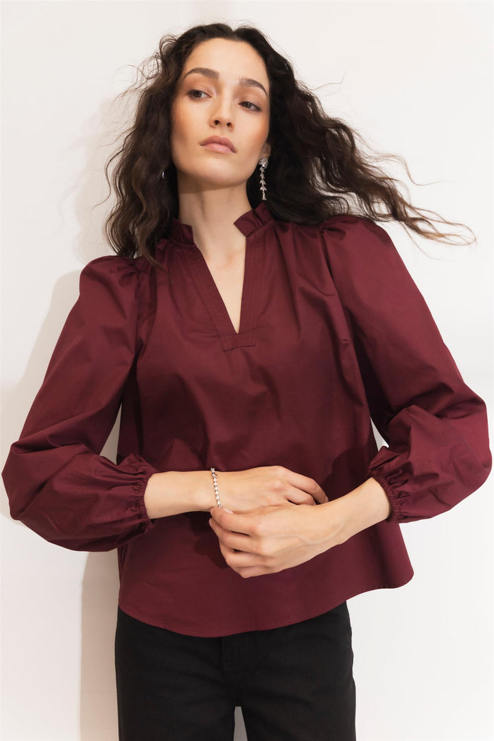 infinity blouse dark red