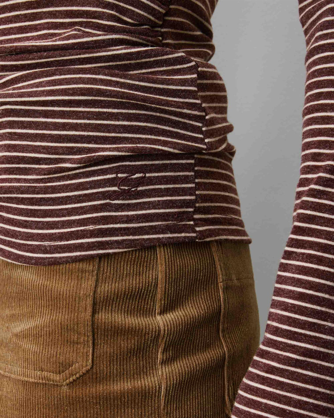 Aralee stripe top with gathered waist