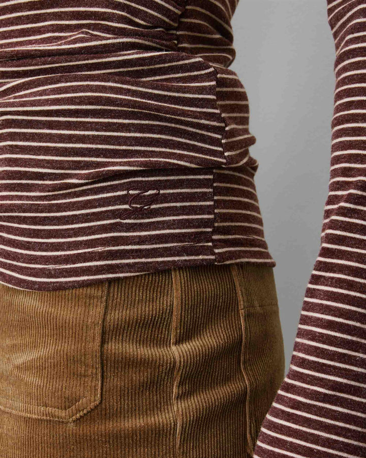 Aralee stripe top with gathered waist