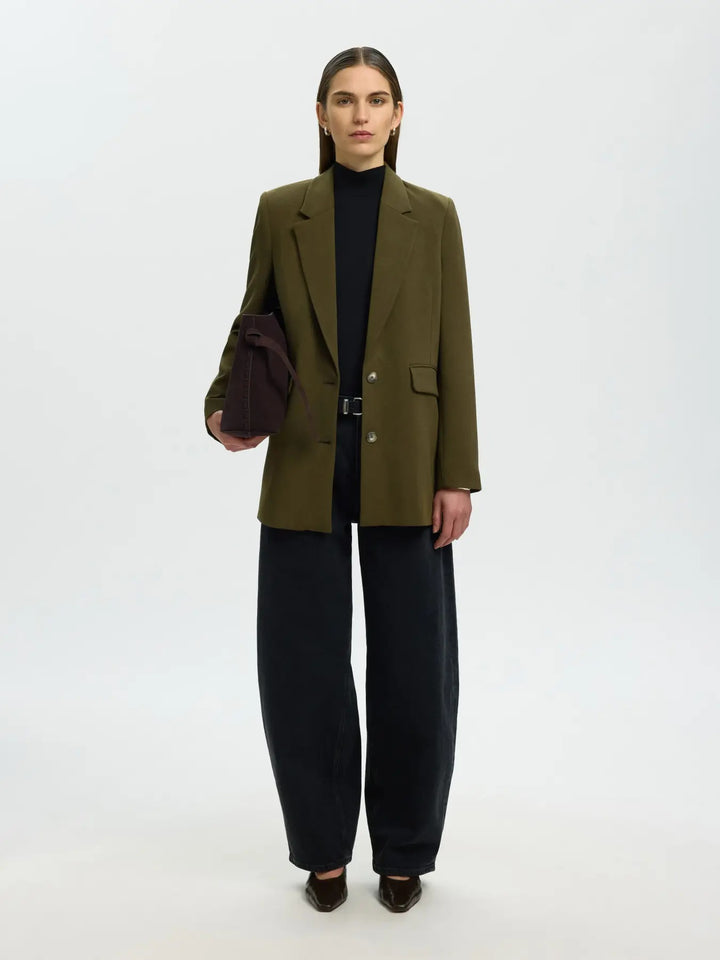 rita relaxed blazer green