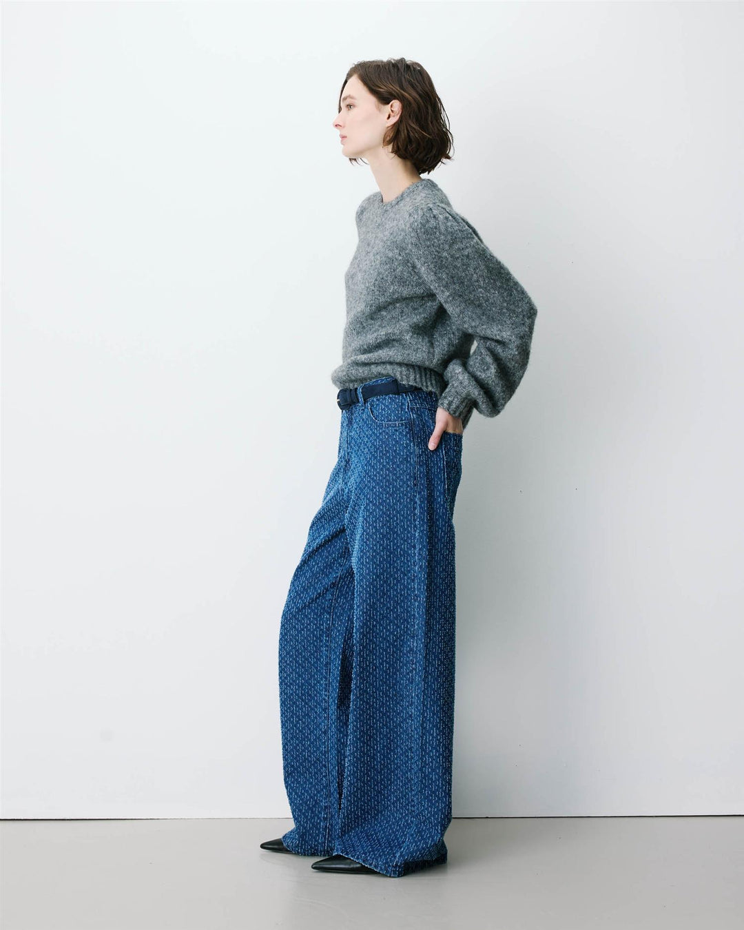 Socca loose printed jeans medium blue