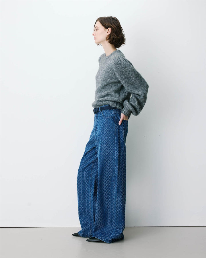 Socca loose printed jeans medium blue
