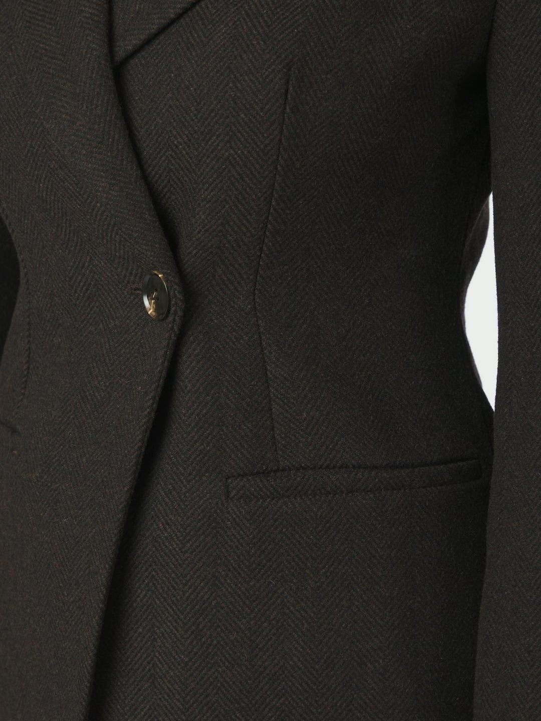bowie herringbone blazer dark brown