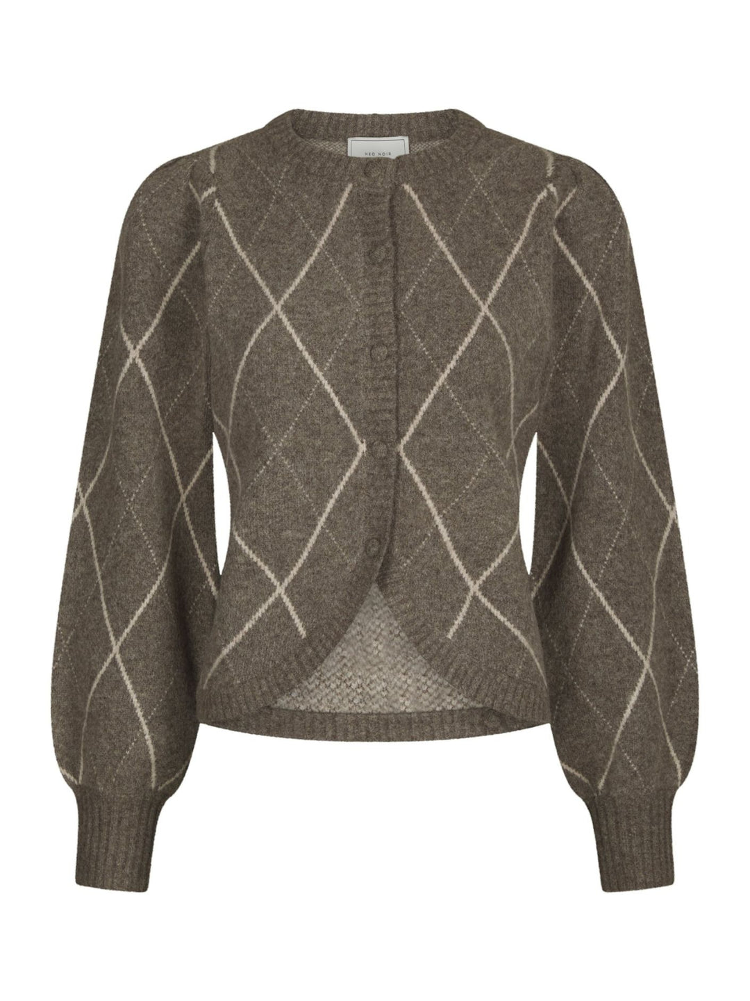 Koteas check knit cardigan taupe
