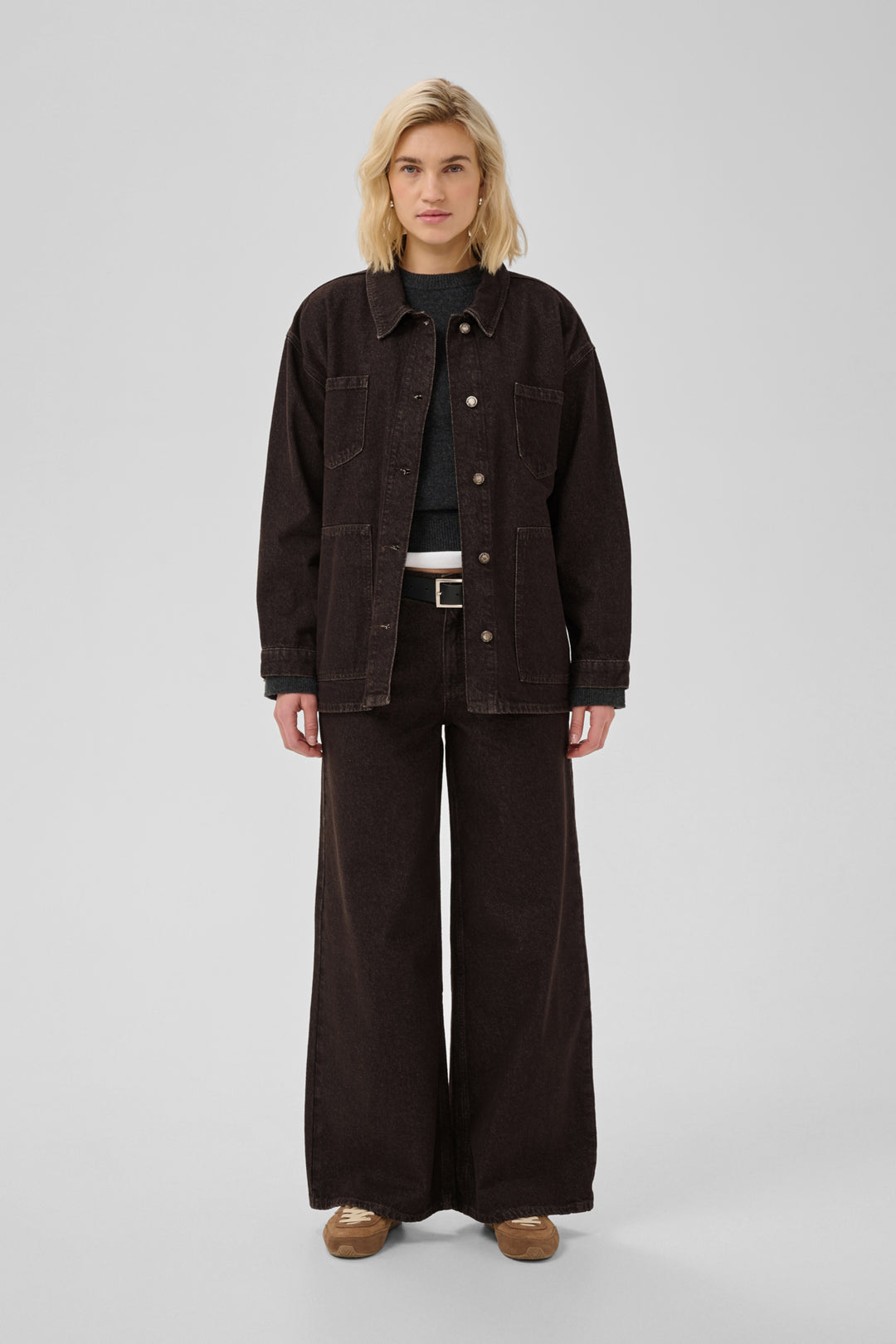 Uma boxy jacket dark brown