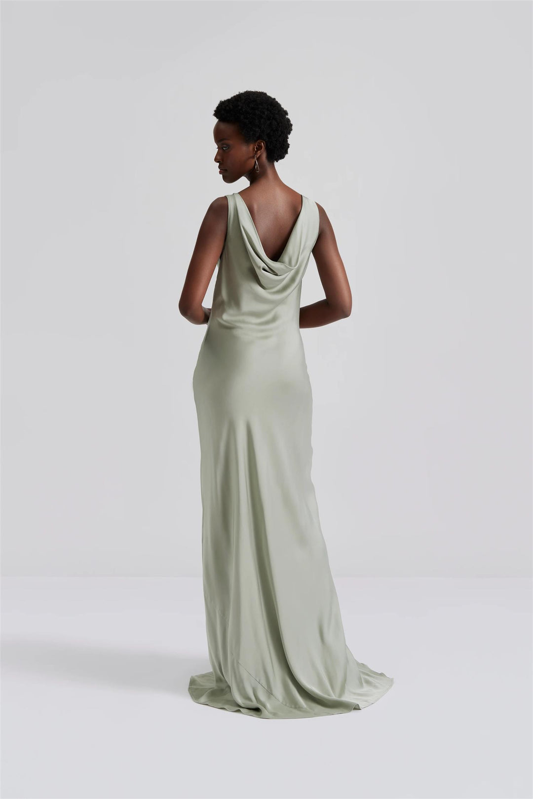 Leah cowl satin maxi dress