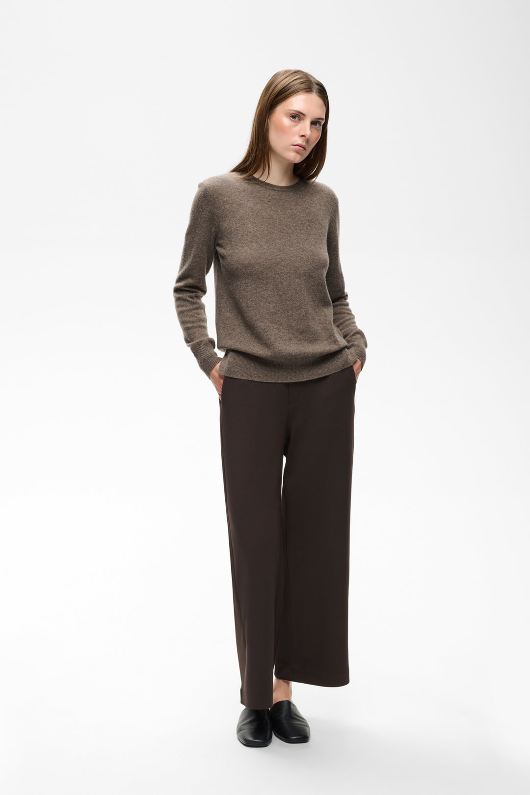 gincette cropped pant chocolate brown