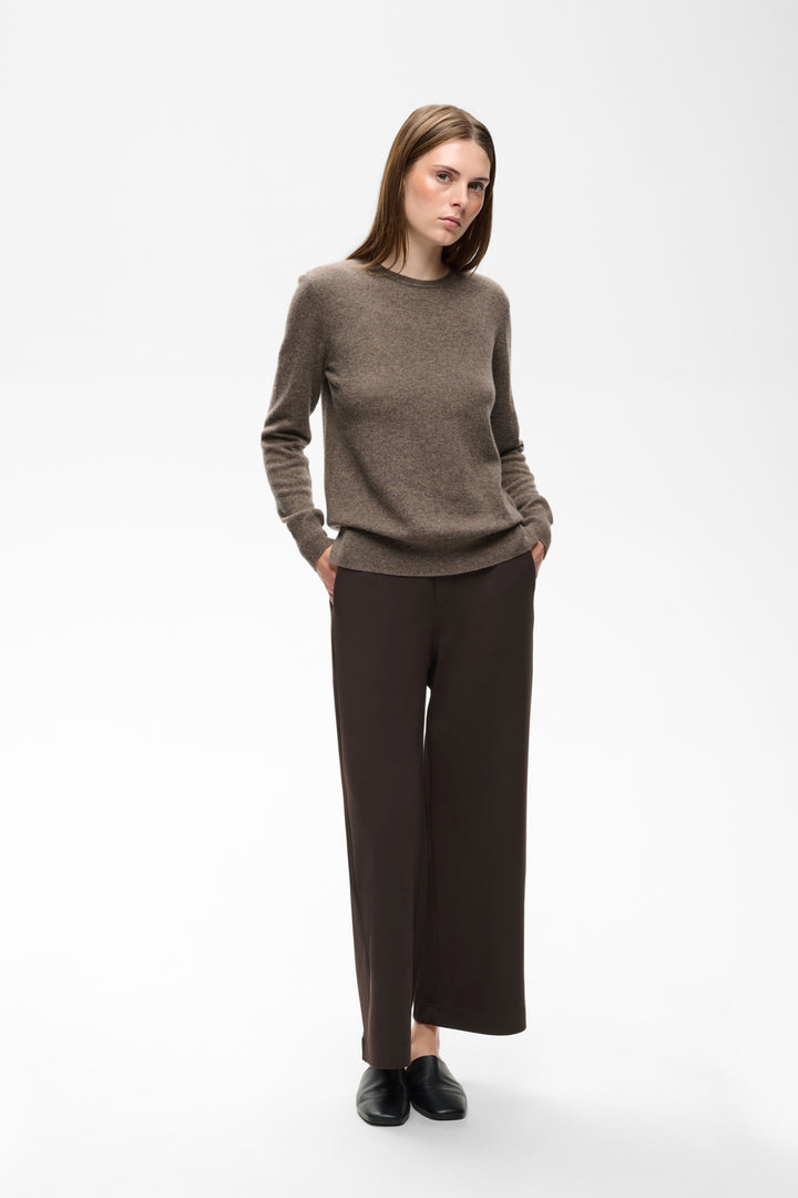 gincette cropped pant chocolate brown